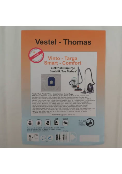 Vestel Thomas Elektrikli Süpürge Toz Torbası